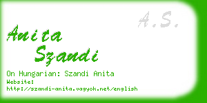 anita szandi business card